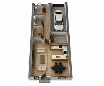 Exklusives Neubauprojekt - modernes Reihenhaus in Ennepetal - 150qm - Grundriss EG
