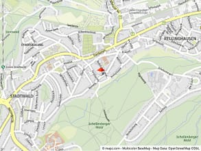 Mehr als nur vier Wände: Balkon, Grün und eigene Garage in Essen-Stadtwald - Geolyzer Kartenausschnitt