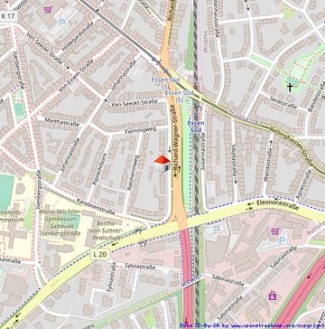 schöne Altbau Wohnung mit 3 luftigen Zimmer im Essener Süden und großem Balkon - Lageplan